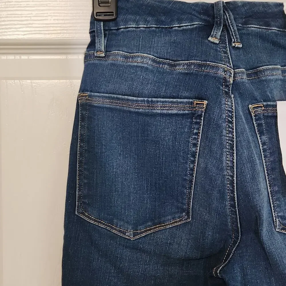 Good American Women's Good Waist Crop Jeans Size‎ 0/25 Raw Hem High-Rise Skinny